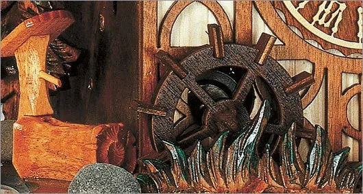 14" Musical Wood Choppers Black Forest German Cuckoo Clock