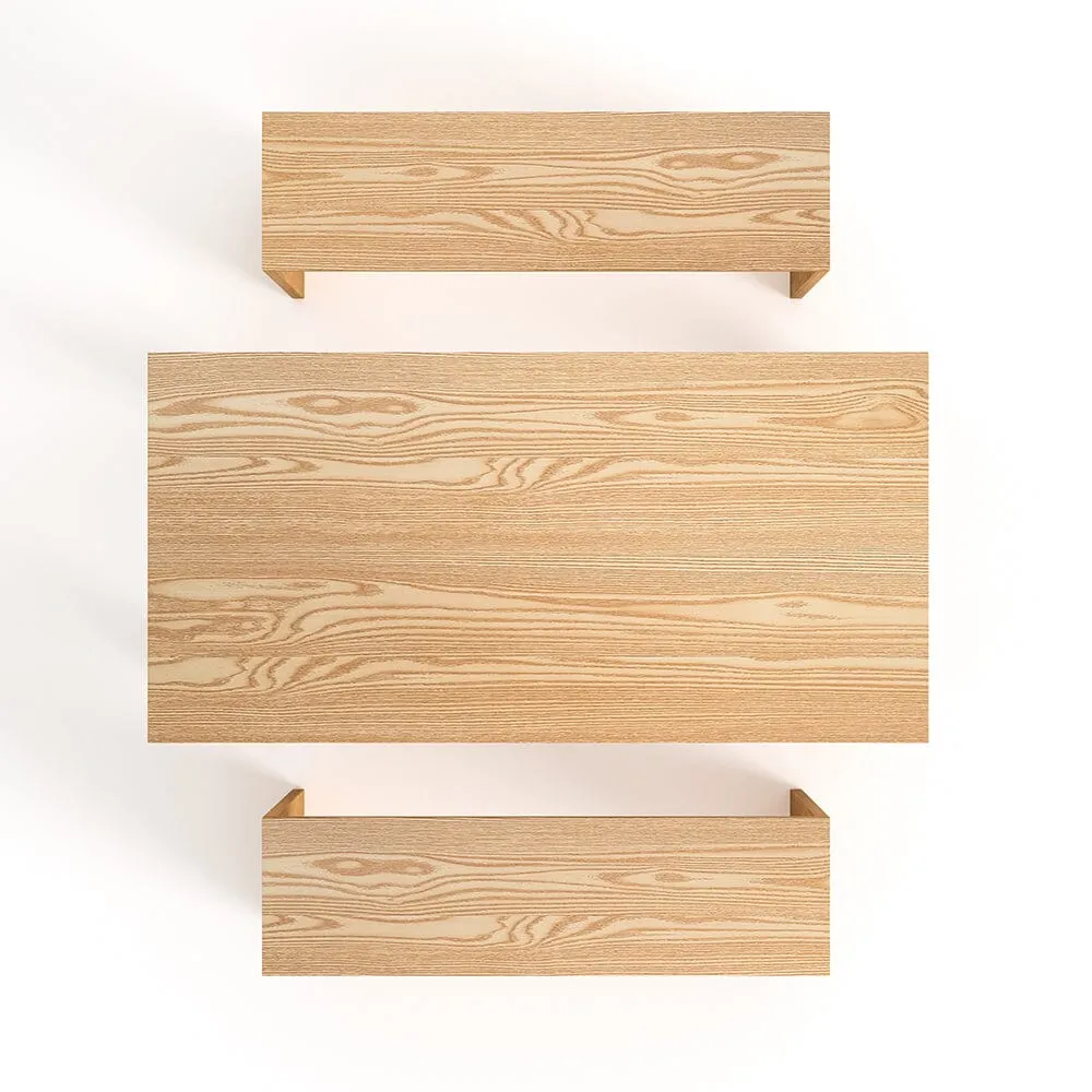 2 Benches Nesting Style Kitchen Coffee Set Space Saving