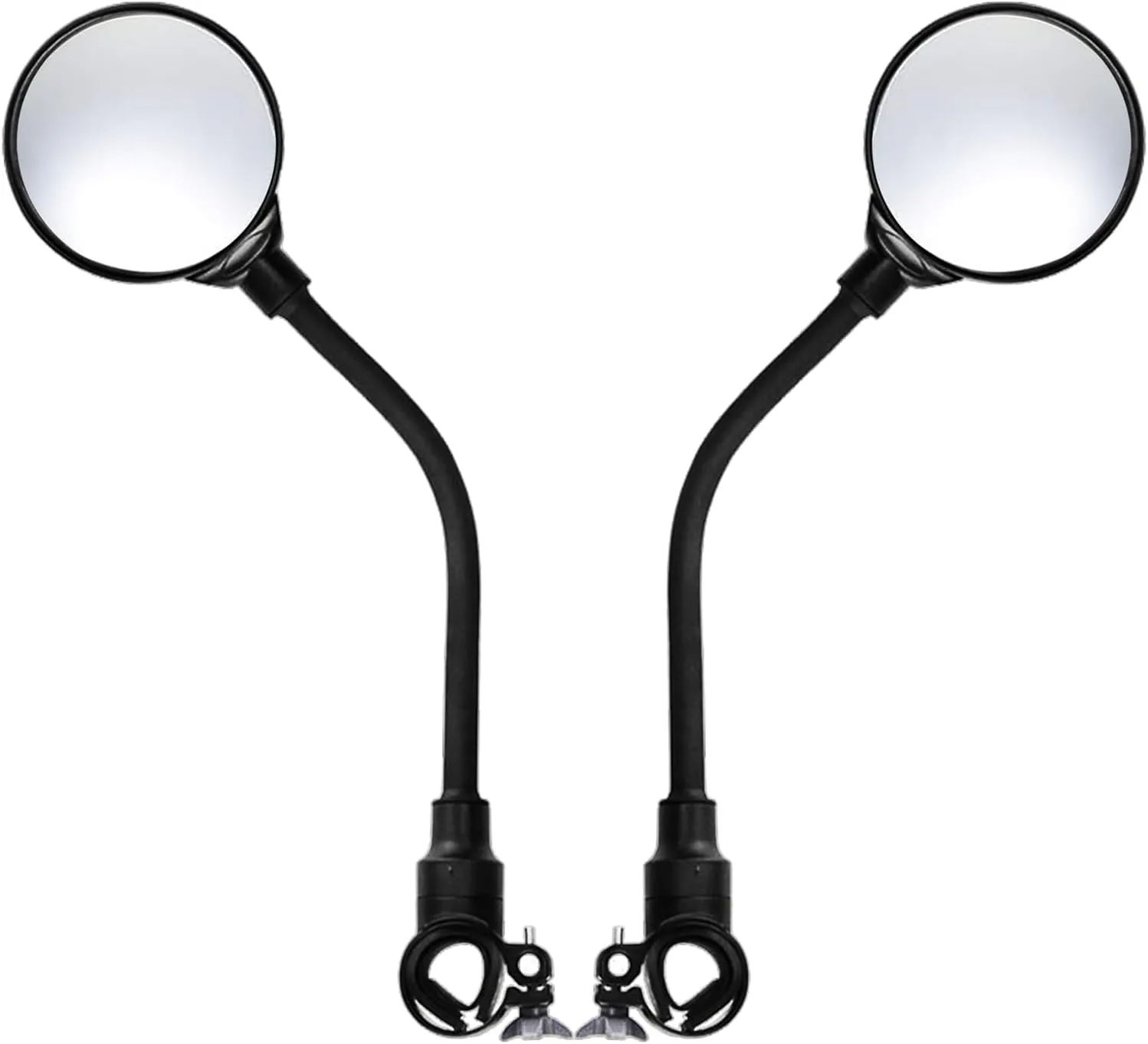 2 Pack Bike Mirror, Adjustable 360 Rotatable Acrylic Convex Handlebar Rearview, Shockproof Wide Angle, Easy Install Rubber Strap, Fits 22-32mm For Mtb, Road Bike, E-Bike, Scooter Safety Cycling