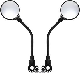2 Pack Bike Mirror, Adjustable 360 Rotatable Acrylic Convex Handlebar Rearview, Shockproof Wide Angle, Easy Install Rubber Strap, Fits 22-32mm For Mtb, Road Bike, E-Bike, Scooter Safety Cycling