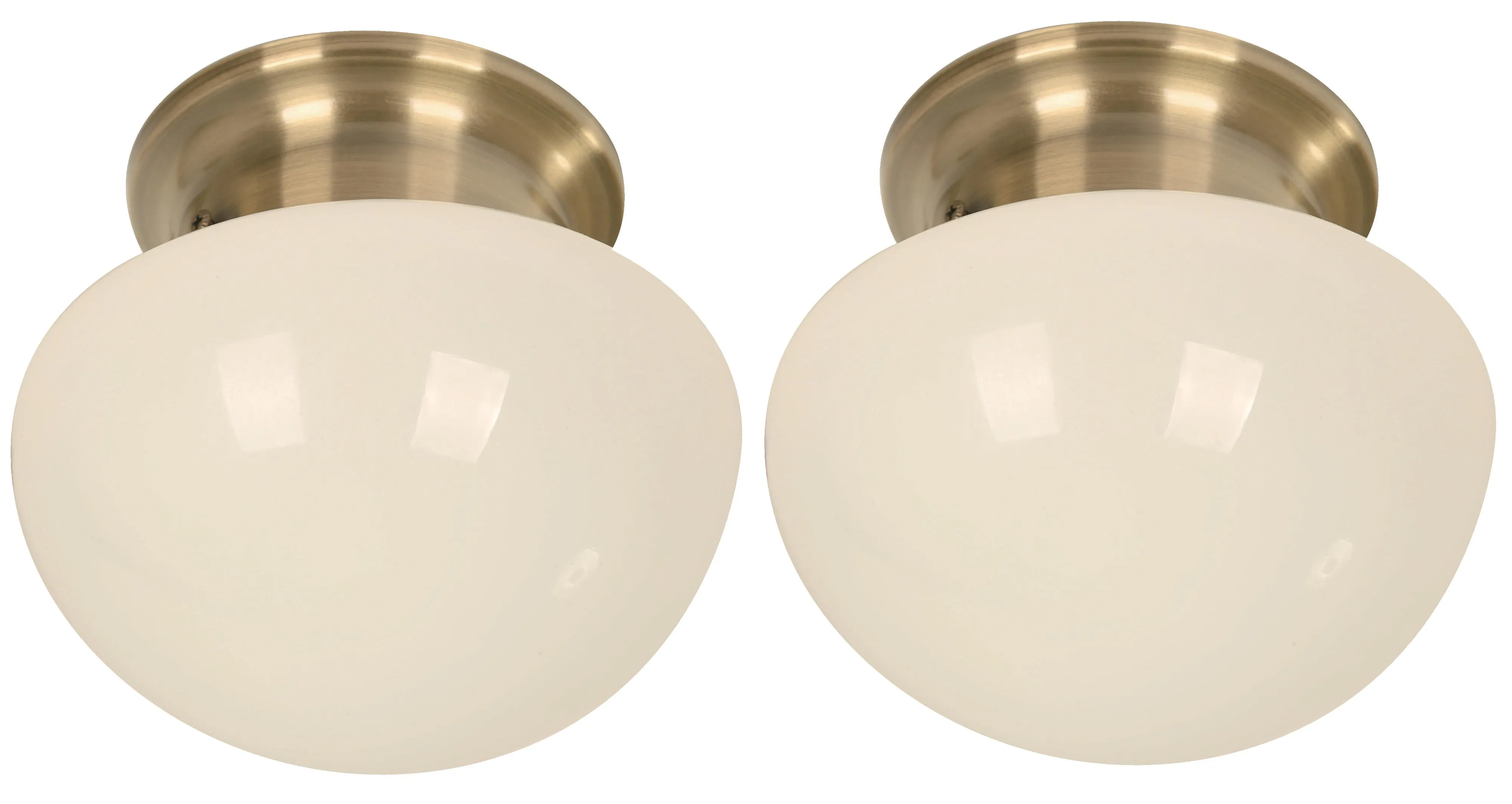 224 Twin Pack Flush Mount  Light in Antique Brass
