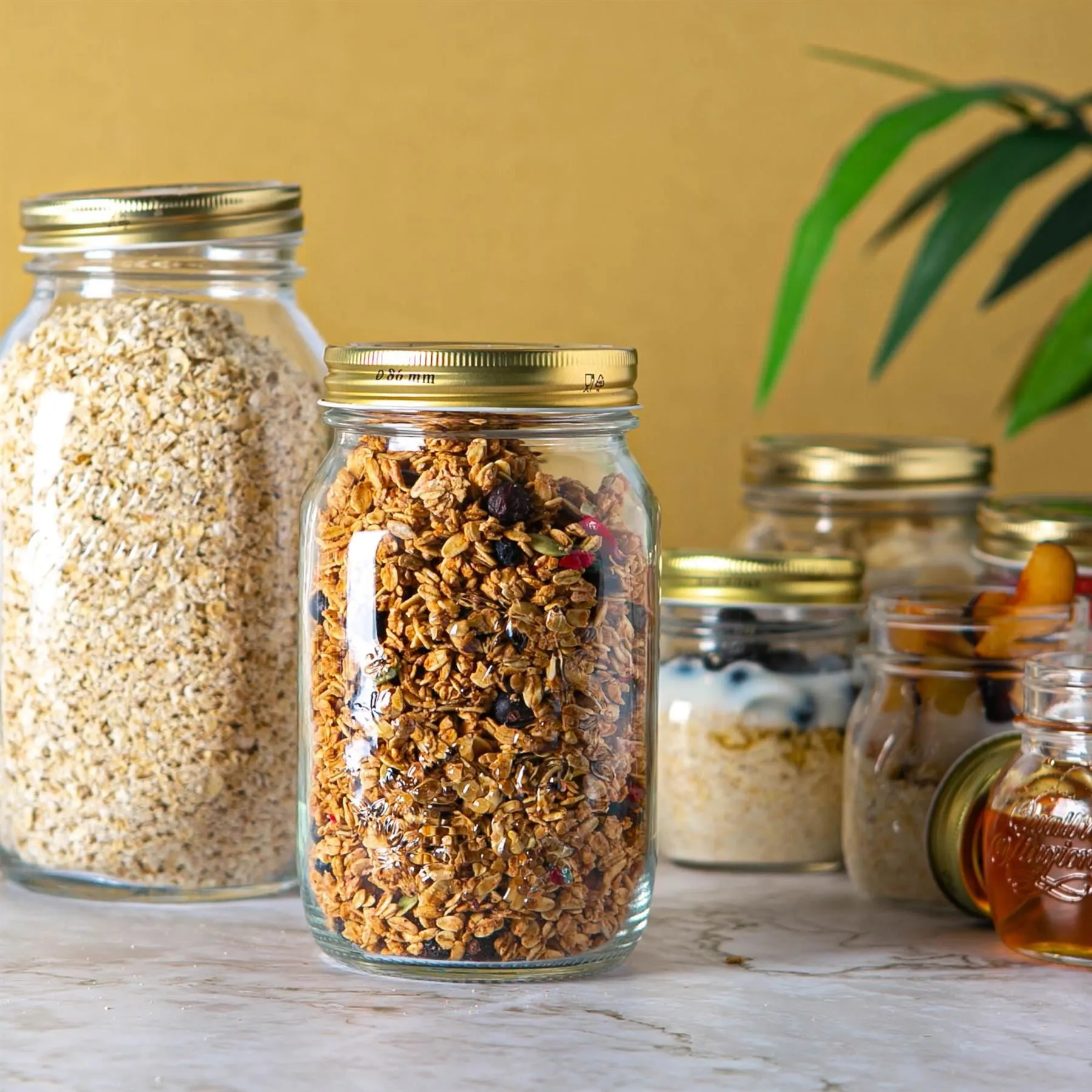 300ml Quattro Stagioni Glass Food Preserving Jars - Pack of 3 - By Bormioli Rocco