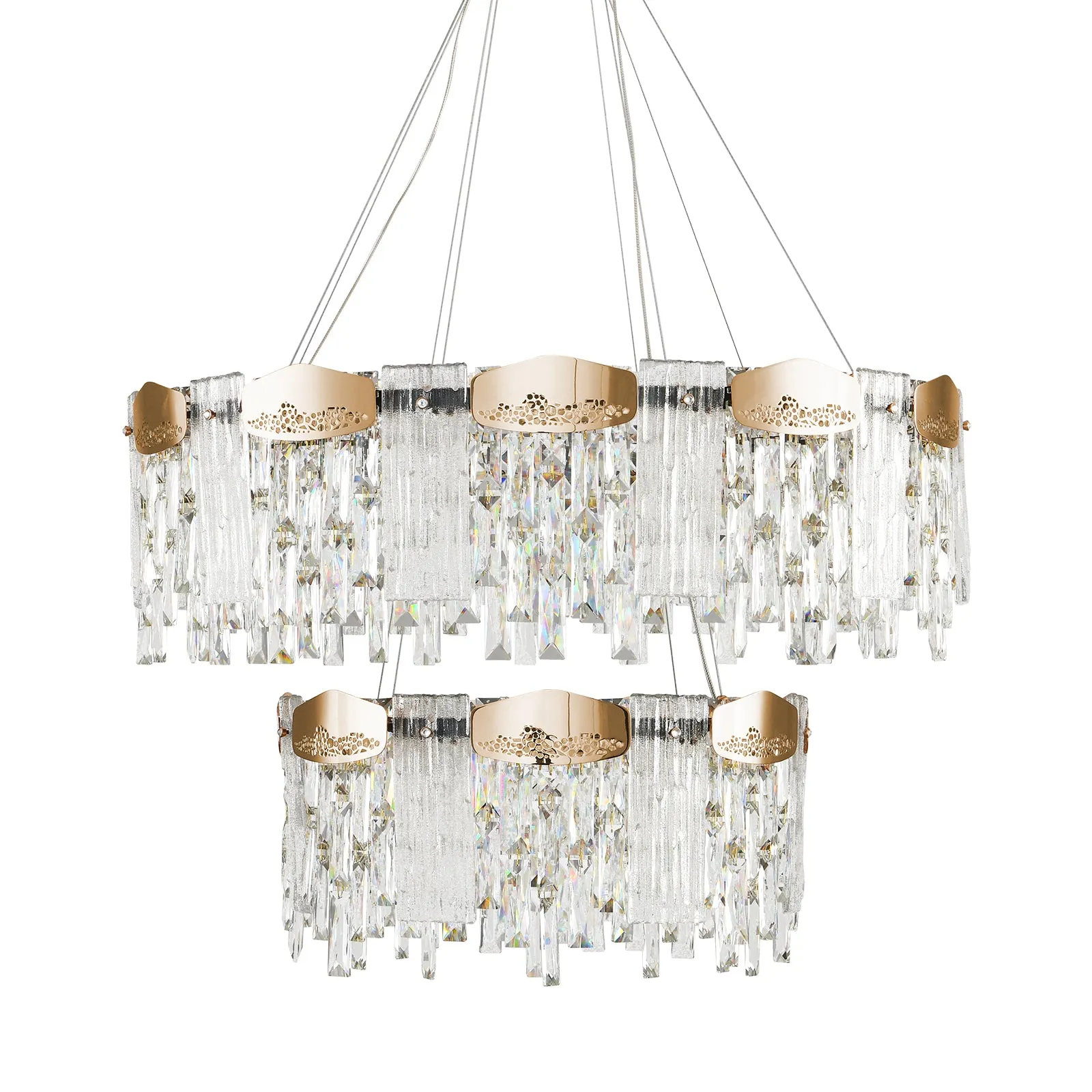 30.3" Orison Modern Crystal Chandelier Light Fixture - Elegant Ceiling Pendant Lighting with Sparkling Crystals