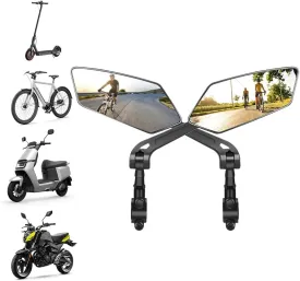 360 Rotatable Adjustable Bicycle Rearview Mirror, 2025 New Bike Mirror Handlebar Mount, Bicycle Mirrors for Handlebars, Wide Angle Bike Rear View Mirror for Motorcycle Scooter (1 Pair)