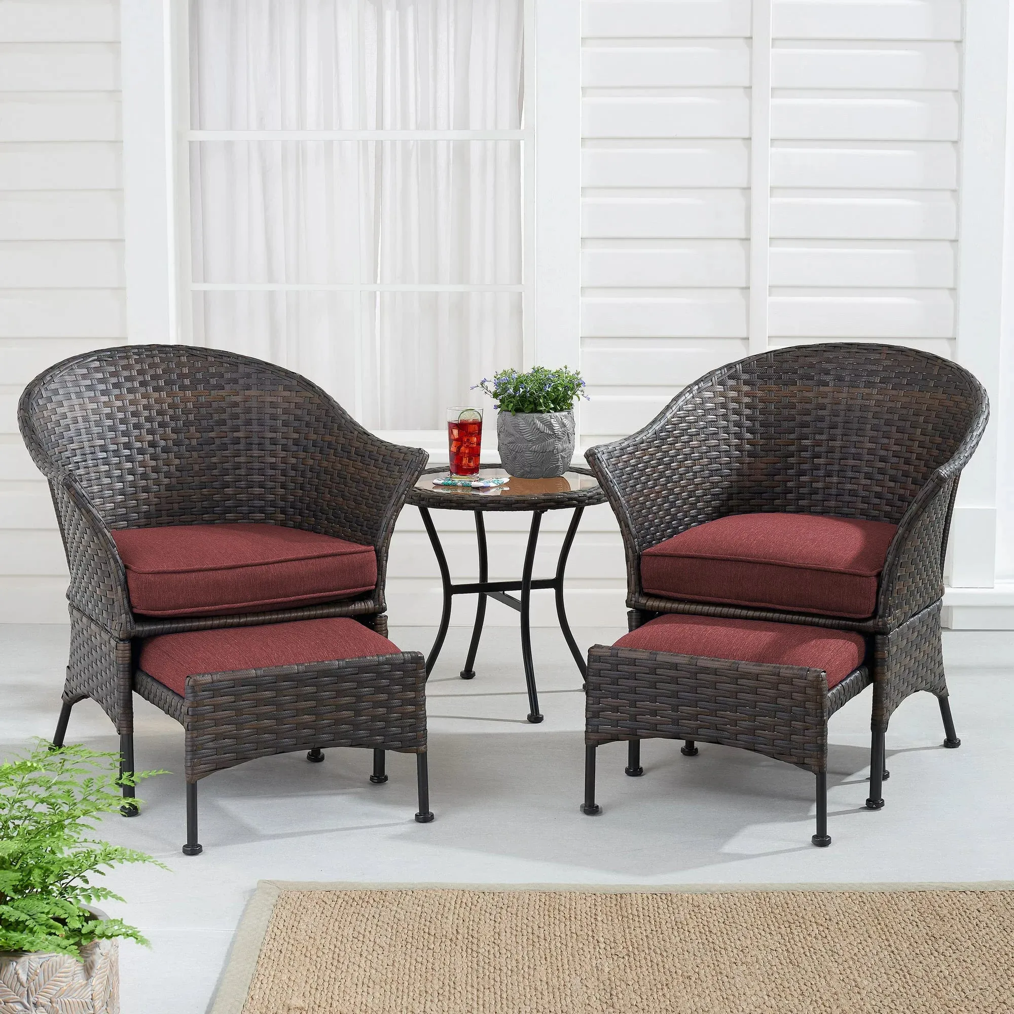 5-Piece Outdoor Wicker Patio Furniture Set