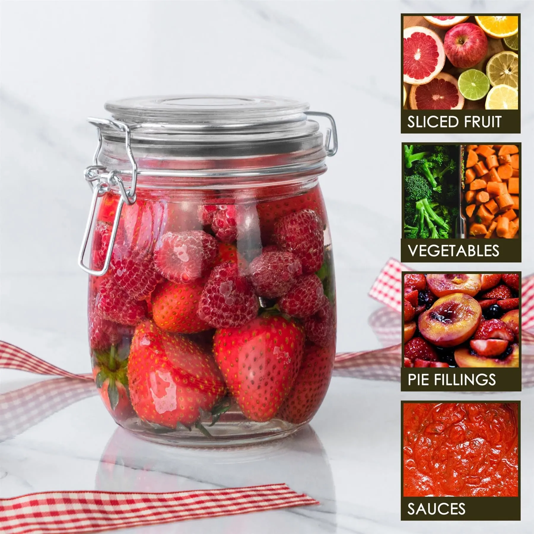 750ml Classic Glass Storage Jars - Pack of 3 - By Argon Tableware