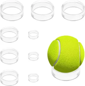 9Pcs Baseball Stand, Clear Ring Ball Sphere Stand, Softball Display Holder, Round Acrylic Plastic Display for Golf Ball, Baseball, Softball, Tennis Ball, Spheres, Marbles, Collection (3 Sizes)