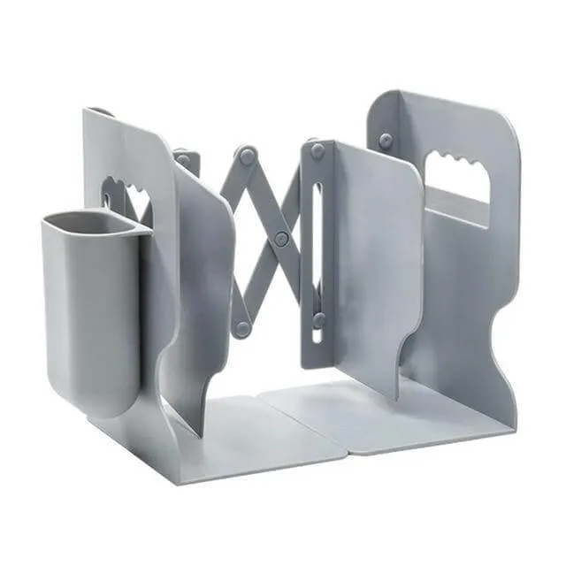 Adjustable Retractable Book Holder with Pen Holder