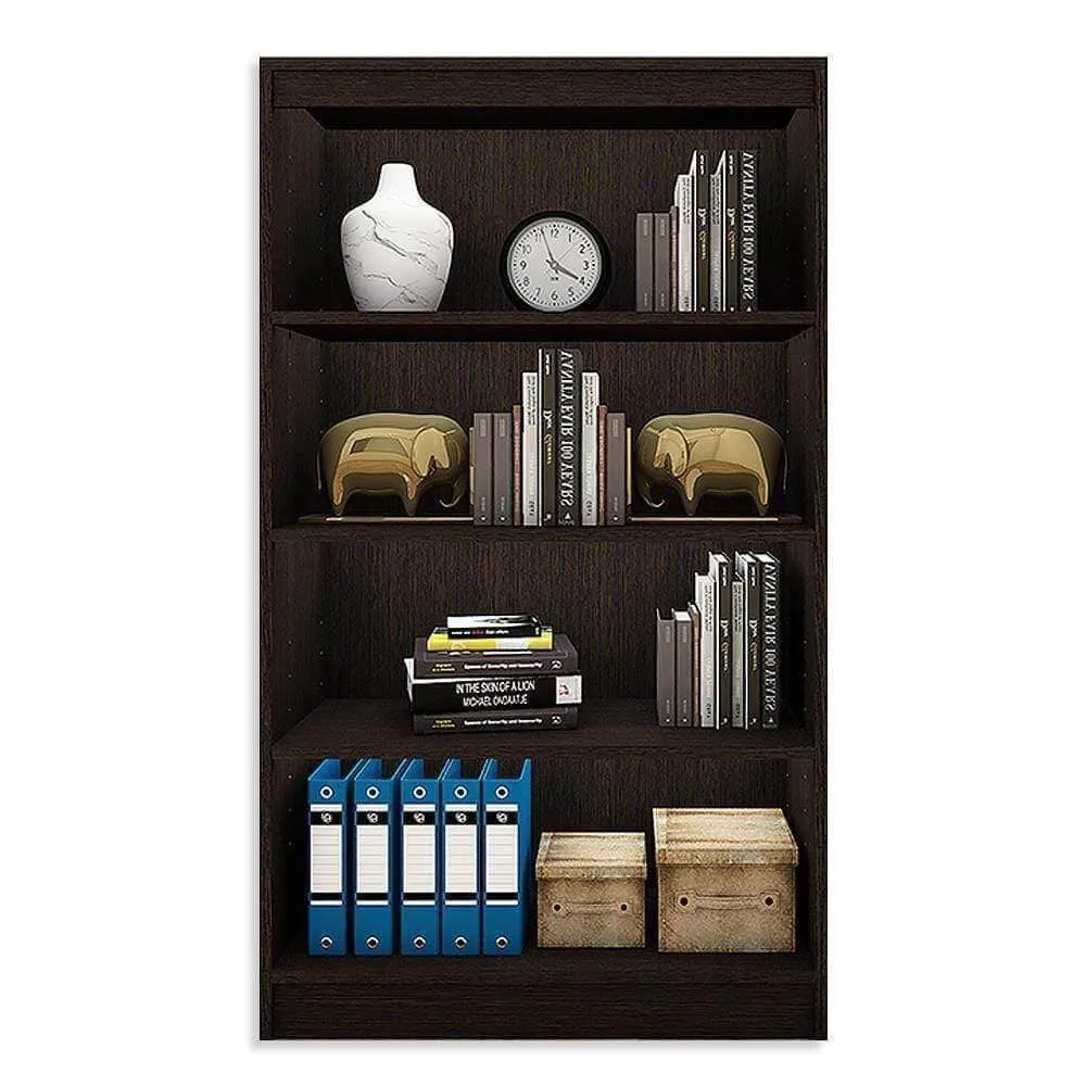 Alpha Book Case Design, Storage Racks and Shelves, Showcase Cabinets Bookcase | 54" high, 4 Shelfs, Classic Wenge
