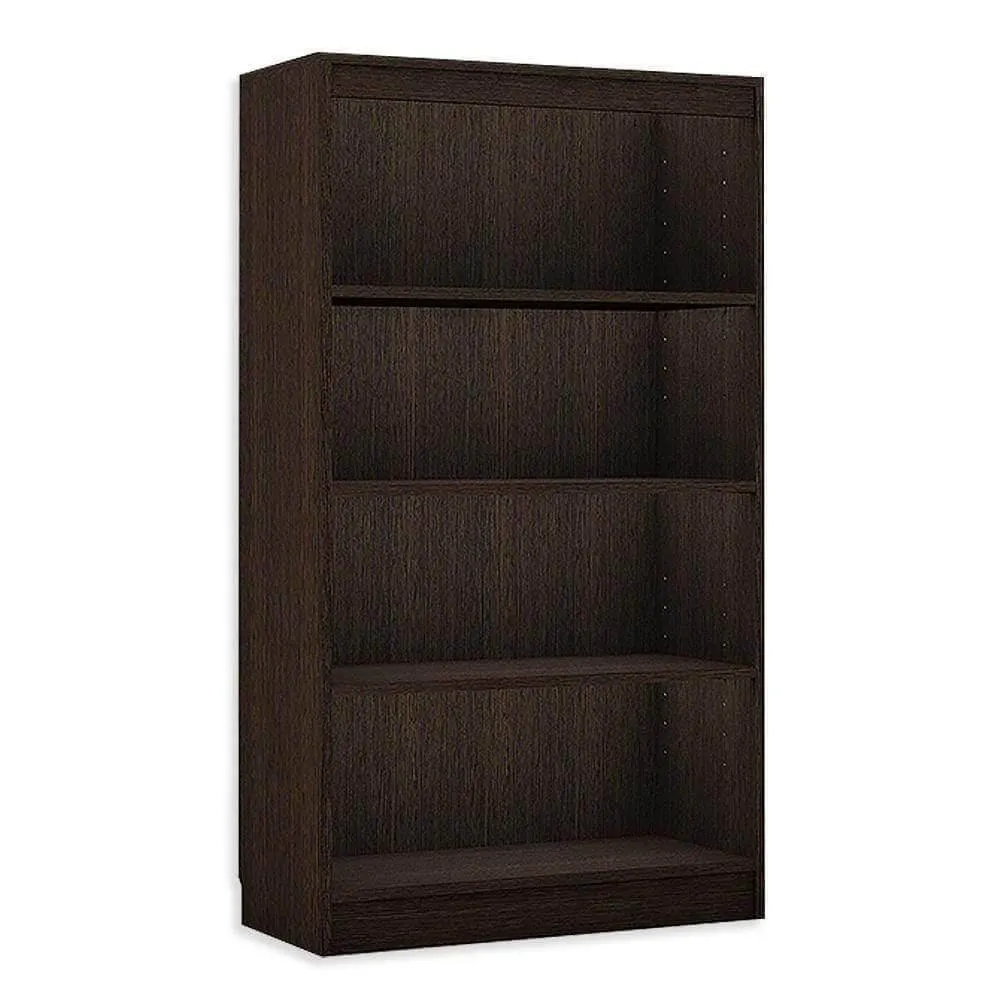 Alpha Book Case Design, Storage Racks and Shelves, Showcase Cabinets Bookcase | 54" high, 4 Shelfs, Classic Wenge
