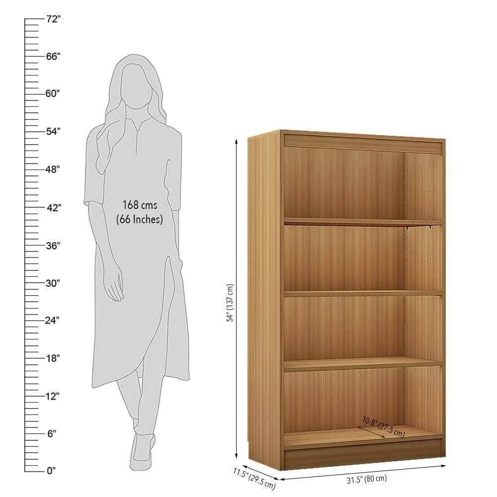 Alpha Bookshelves, 4 shelf, 54" high, Misty Oak