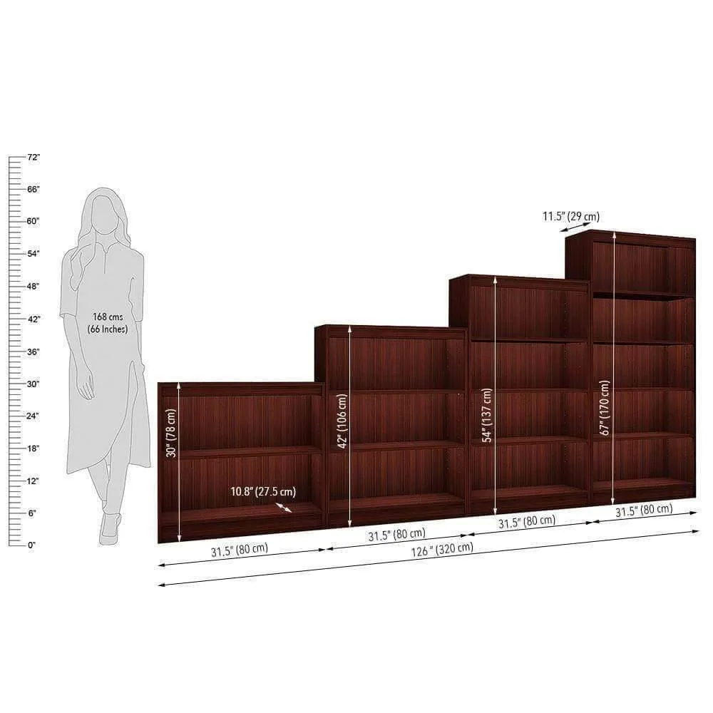 Alpha Bookshelves, Set of 4, Mahogany *Combo Offer*