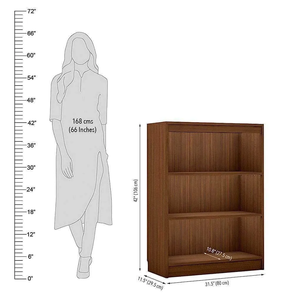 Alpha Storage Unit, 4 tier, 42" high, Acacia Walnut