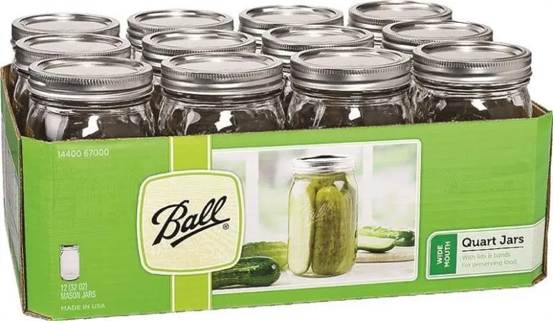 BALL MASON CANNING JAR 1 QT. WIDE MOUTH