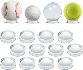 Baseball Holder, Baseball Stand, Ball Holder, Ball Stand, Sphere Holders, Baseballs Display, Egg Stands for Display, for Crystal, Rock, Golf, Softball, Acrylic Ring, Round, 12 Pack, Clear, 1.75"x0.6"