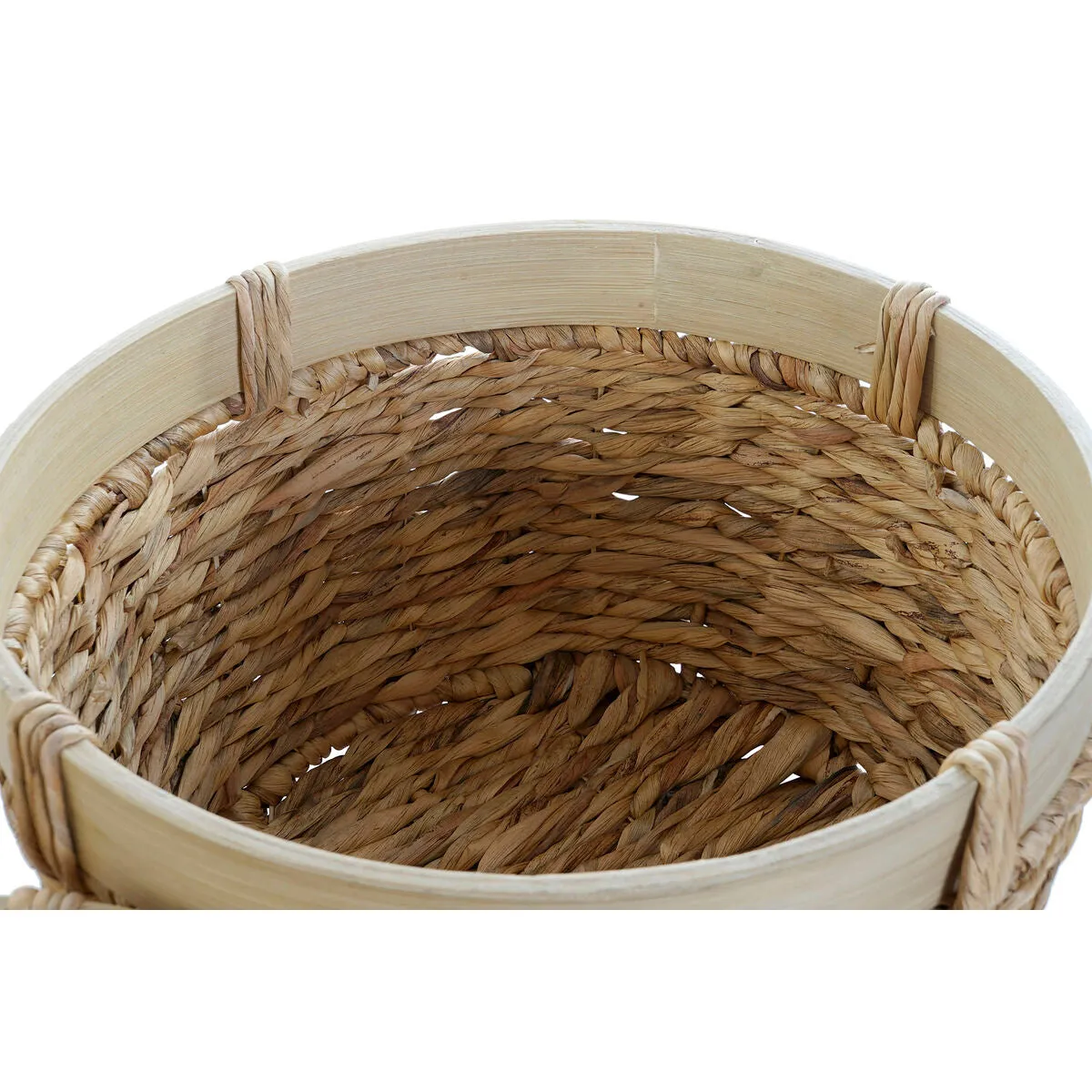 Basket set DKD Home Decor Bamboo Tropical Rushes (40 x 40 x 23 cm) (3 Pieces)