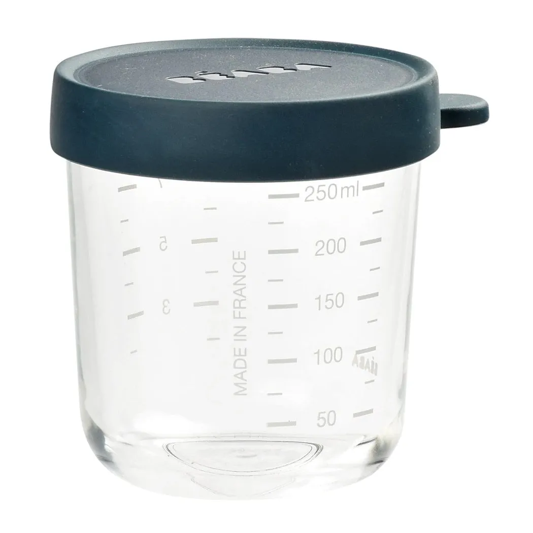 BEABA Set of 2 Conservative Jars in Glass (150ml Pink / 250ml Dark Blue)
