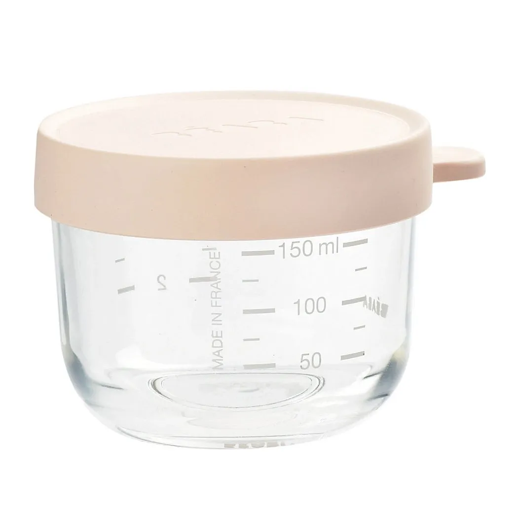 BEABA Set of 2 Conservative Jars in Glass (150ml Pink / 250ml Dark Blue)