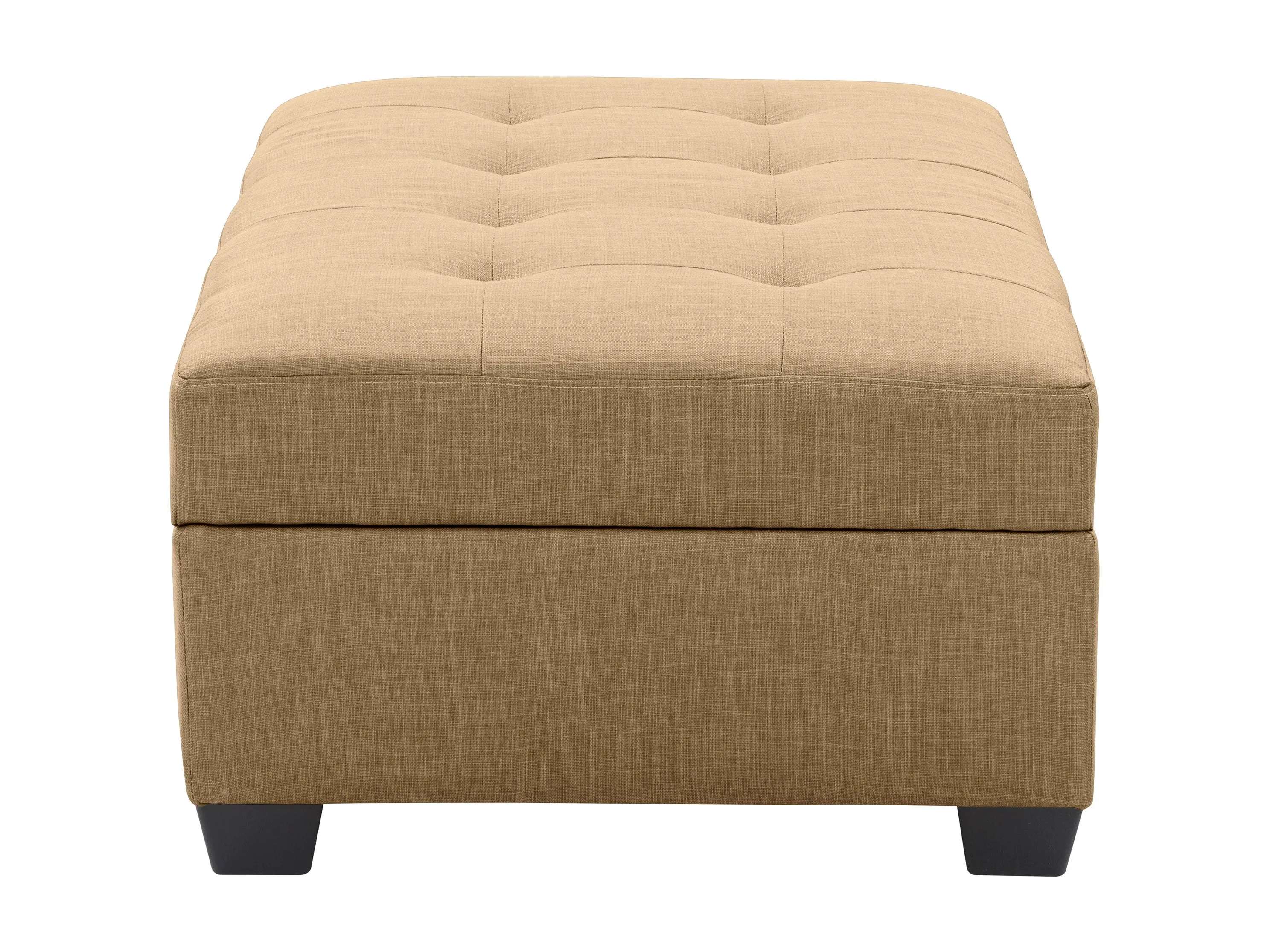 Beige Tufted Storage Bench