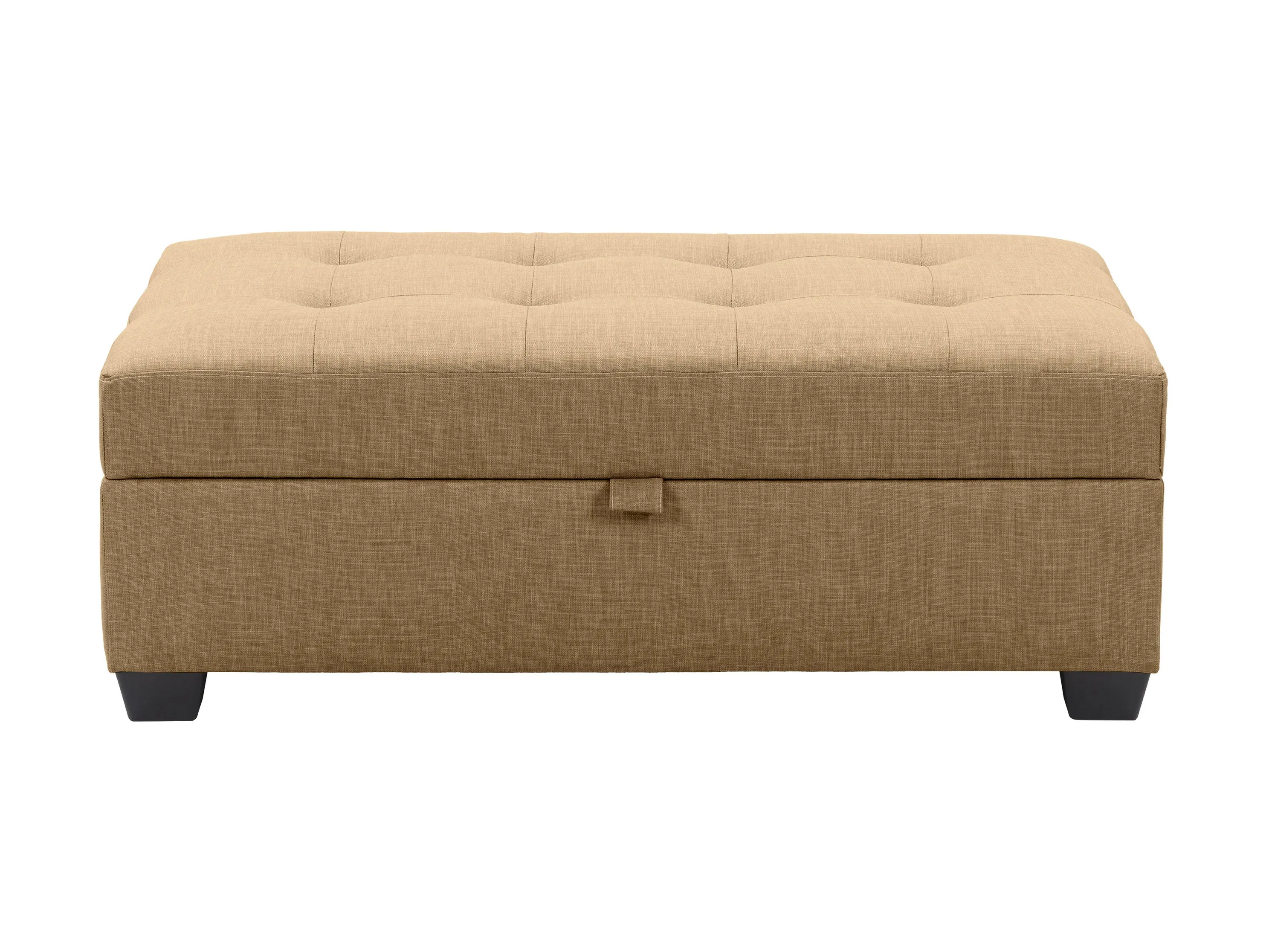 Beige Tufted Storage Bench