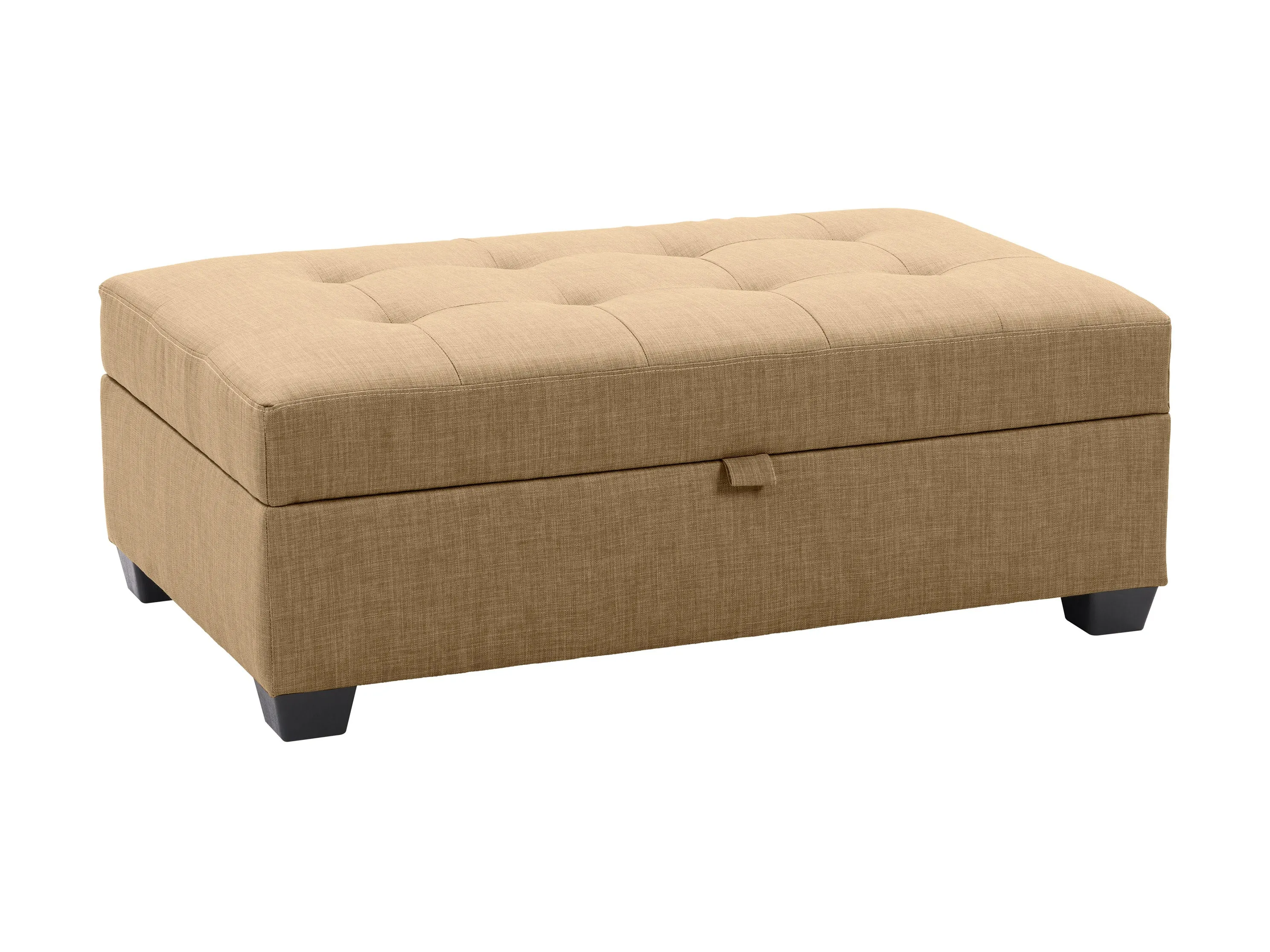 Beige Tufted Storage Bench