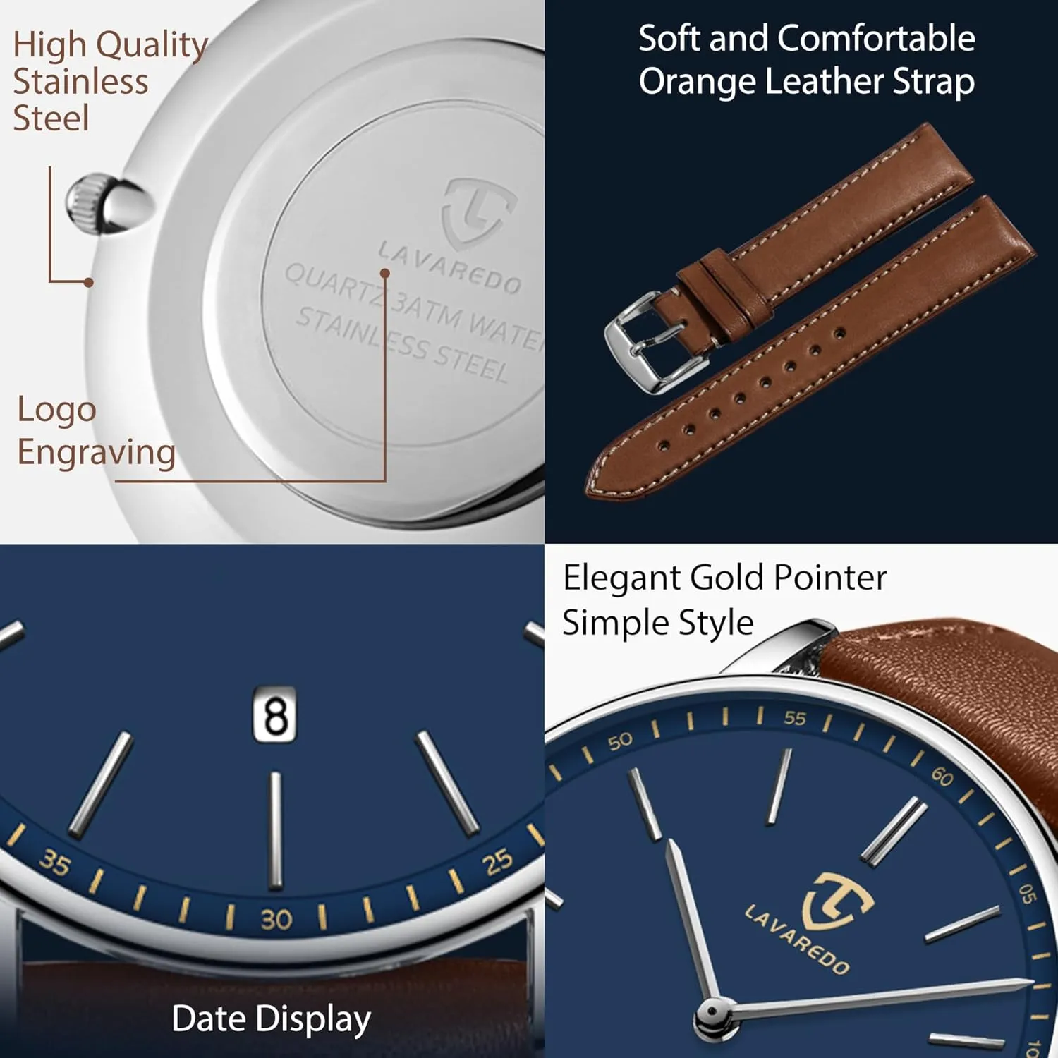 BEN NEVIS Watch, Mens Watch, Minimalist Fashion Simple Wrist Watch Analog Date with Leather Strap