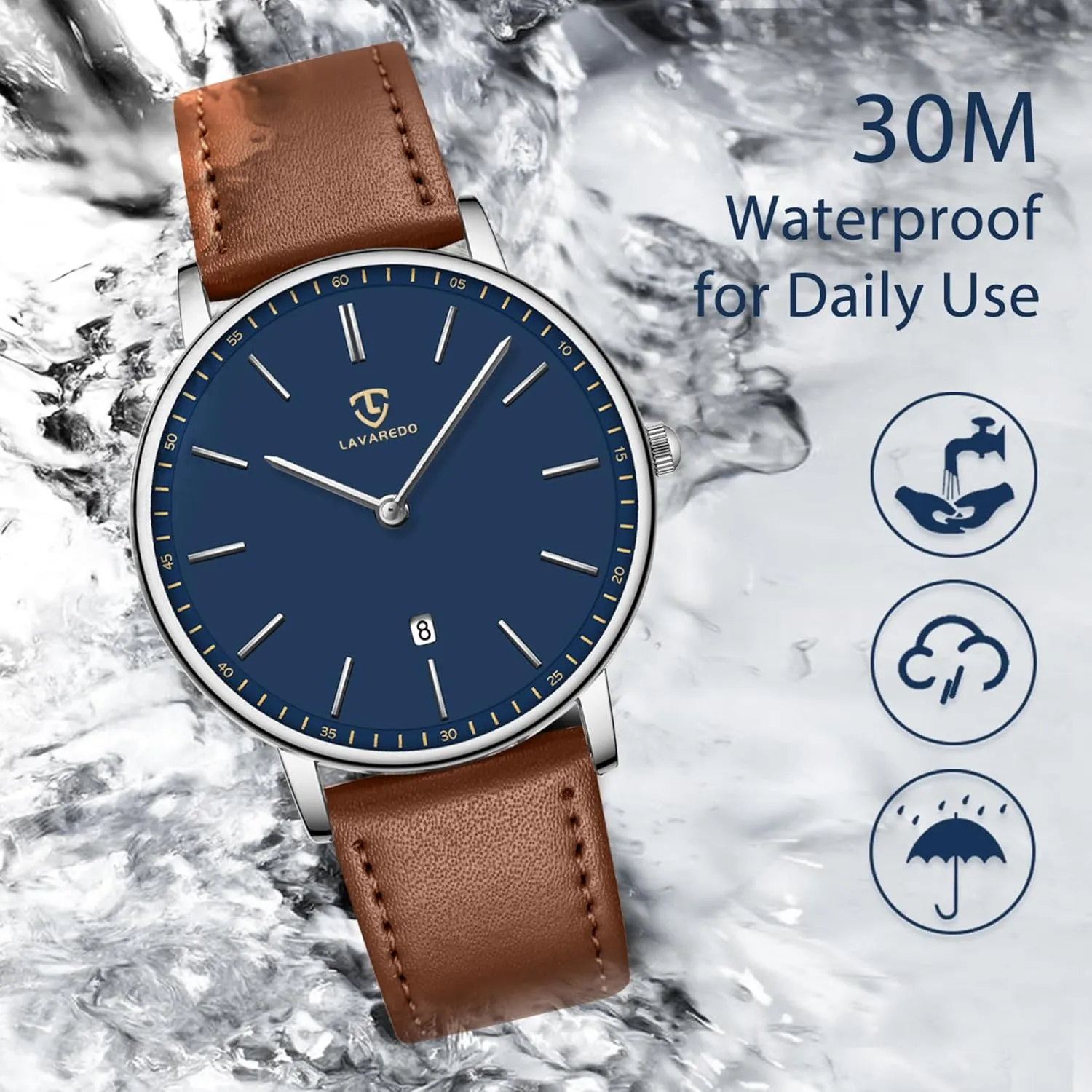 BEN NEVIS Watch, Mens Watch, Minimalist Fashion Simple Wrist Watch Analog Date with Leather Strap