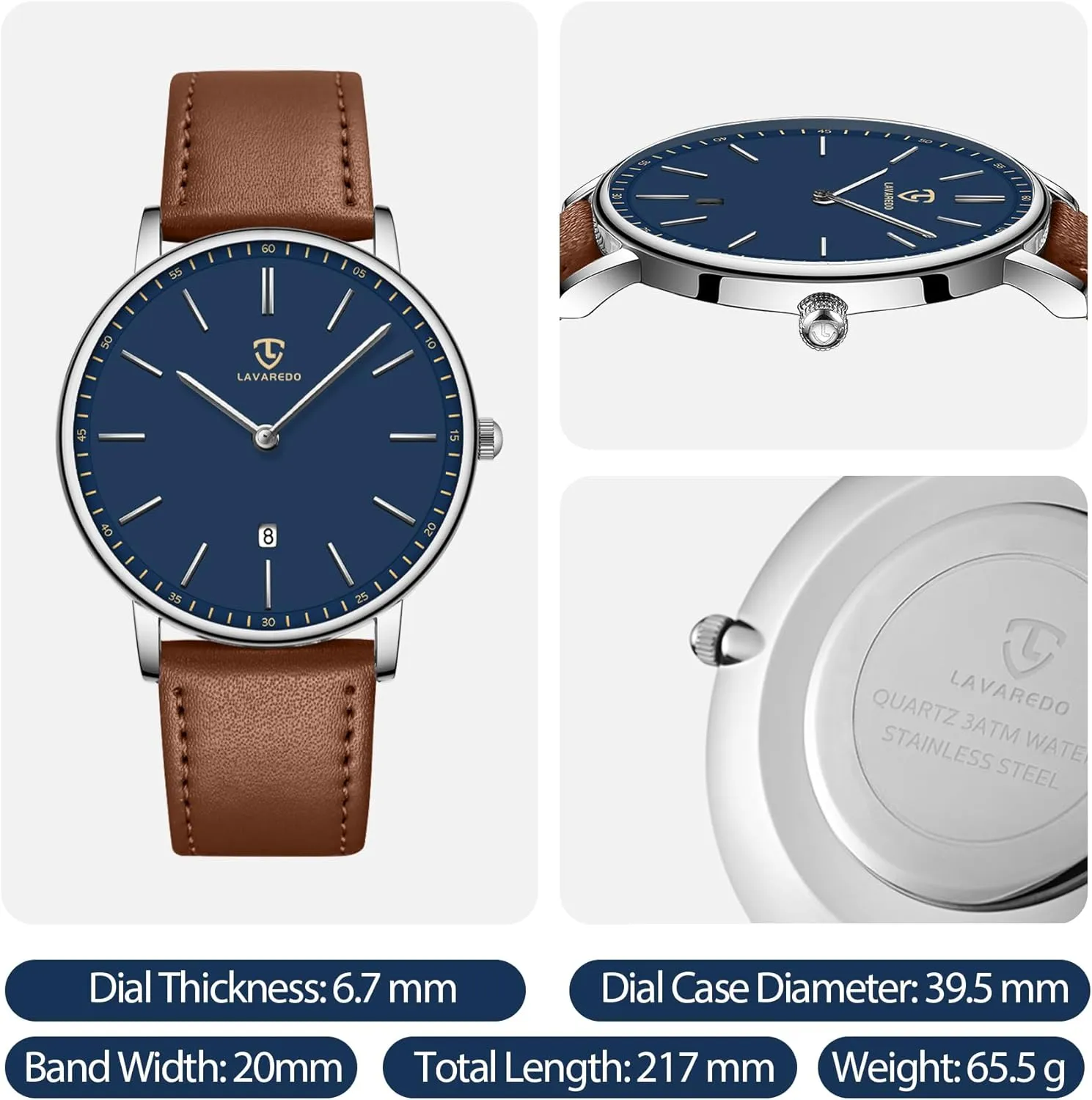 BEN NEVIS Watch, Mens Watch, Minimalist Fashion Simple Wrist Watch Analog Date with Leather Strap
