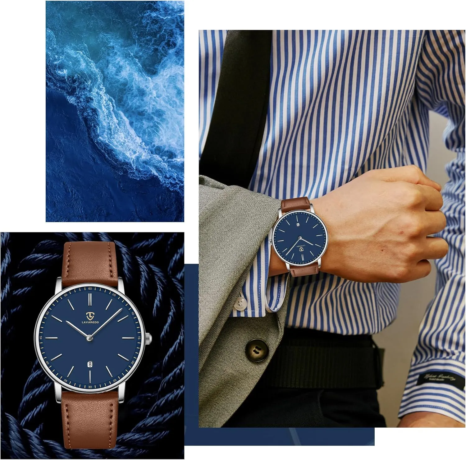 BEN NEVIS Watch, Mens Watch, Minimalist Fashion Simple Wrist Watch Analog Date with Leather Strap