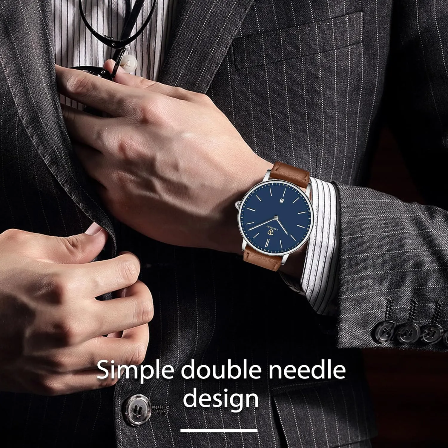 BEN NEVIS Watch, Mens Watch, Minimalist Fashion Simple Wrist Watch Analog Date with Leather Strap