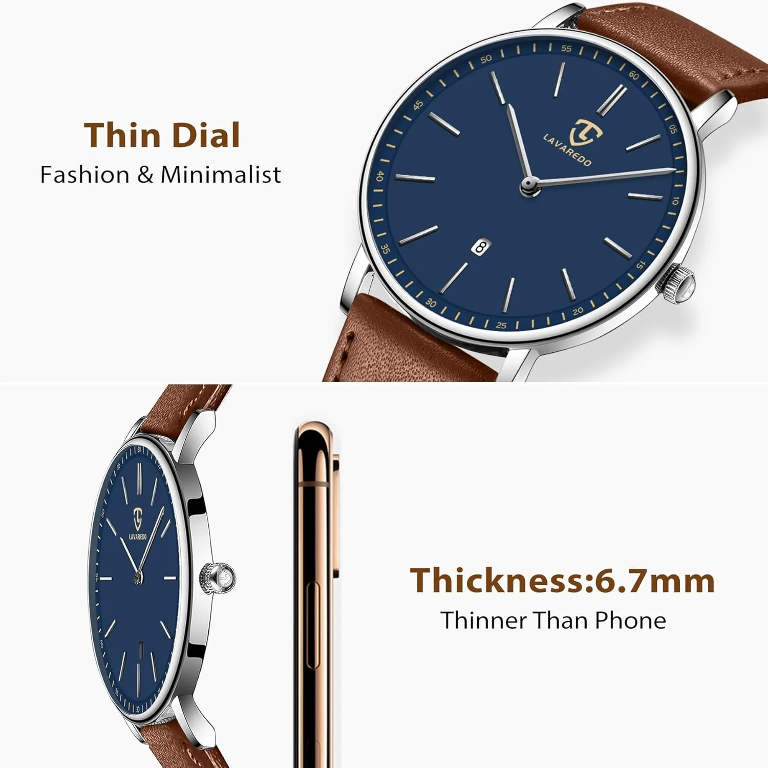 BEN NEVIS Watch, Mens Watch, Minimalist Fashion Simple Wrist Watch Analog Date with Leather Strap