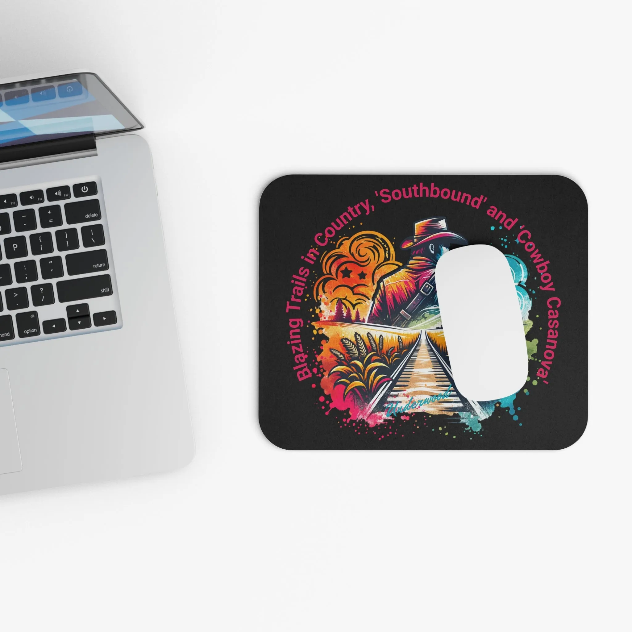 Blazing Trails in Country mouse pad, Western mouse pad, Country music mouse pad