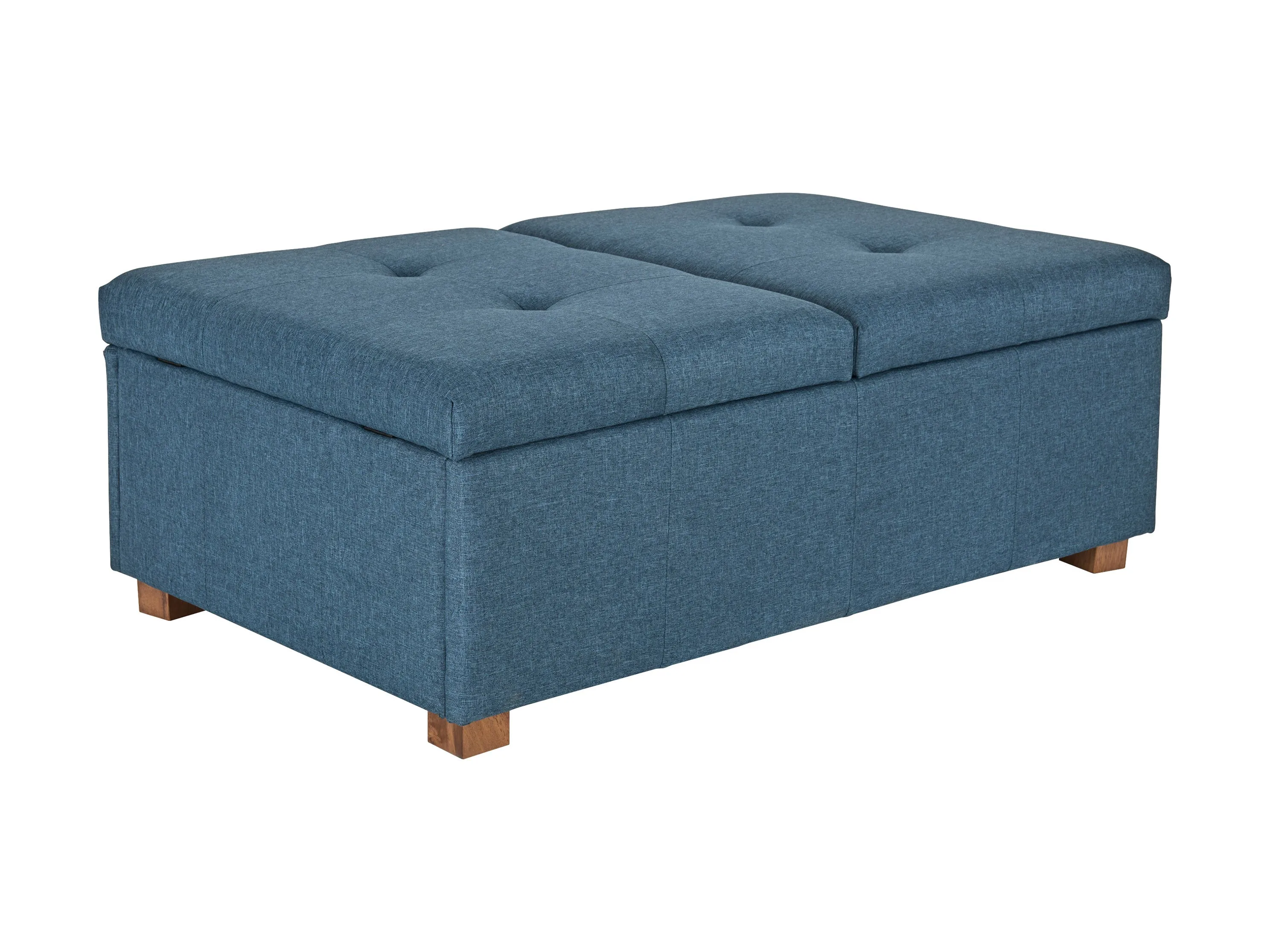 Blue Double Storage Ottoman