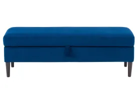 Blue Velvet Storage Ottoman