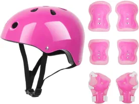 cdar 7Pcs/Set Kids Skating Protective Gear Kit Roller Skate Skateboard Bike Cycling Scooter Helmet Knee Elbow Pad Wrist Guard Protector