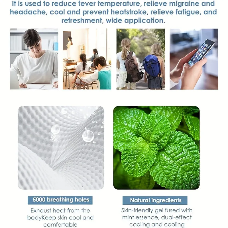 Cooling Gel Pads Relief for Migraine Muscle Ache and Hot Flashes