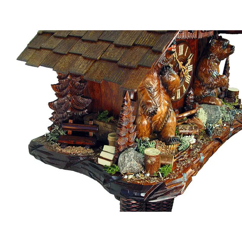Cuckoo Clock - 8-Day Chalet Style with Bears - August Schwer