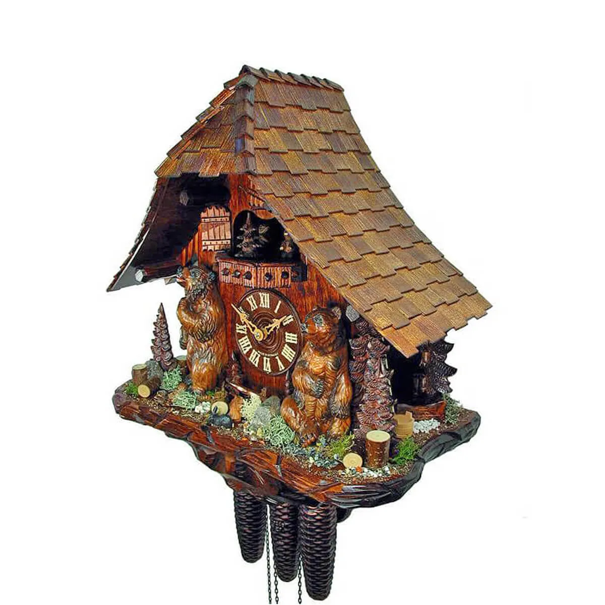 Cuckoo Clock - 8-Day Chalet Style with Bears - August Schwer