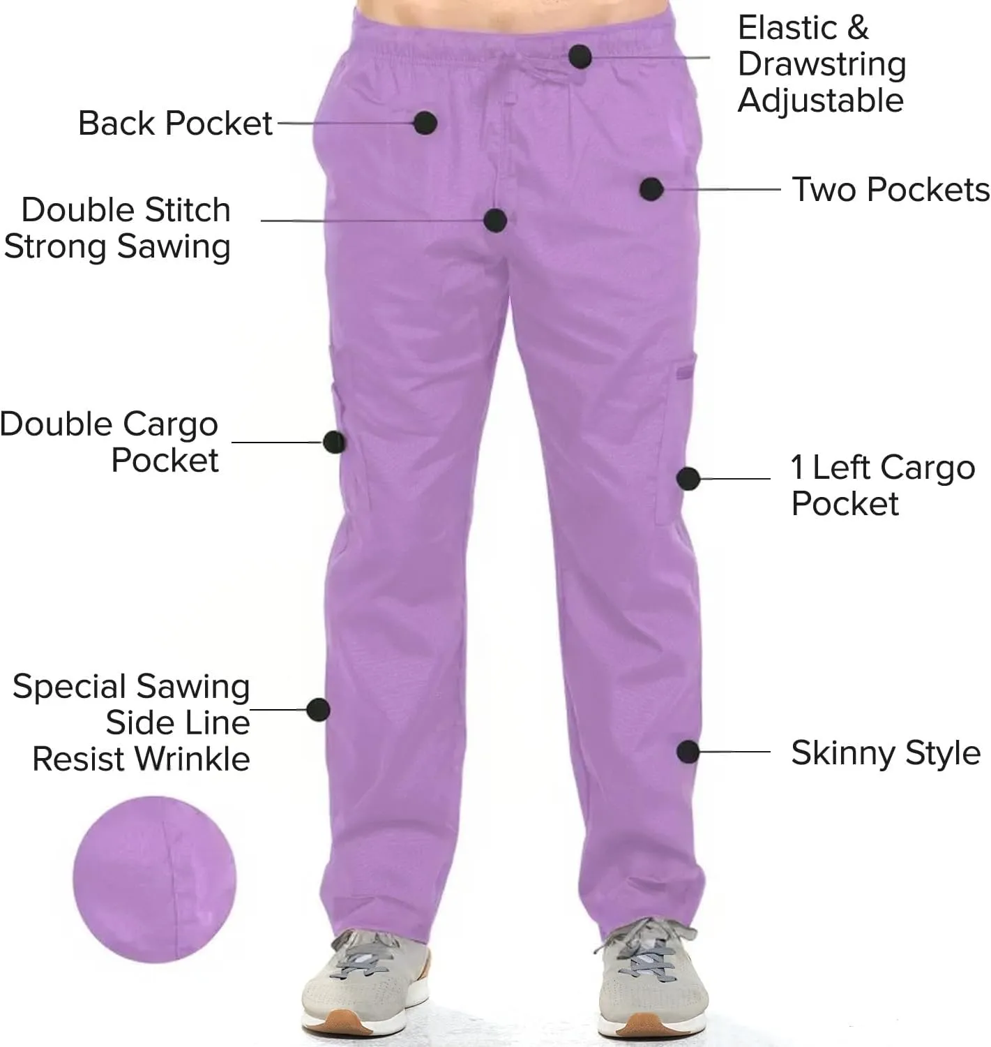 Dagacci Scrubs Medical Uniform Women and Man Scrubs Set Medical Scrubs Top and Pants