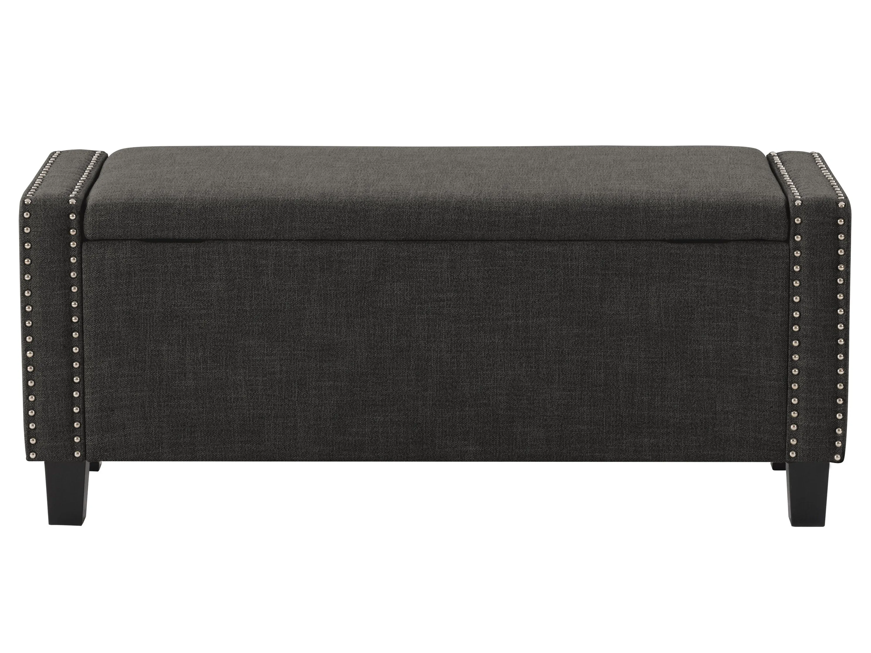 Dark Grey Storage Ottoman