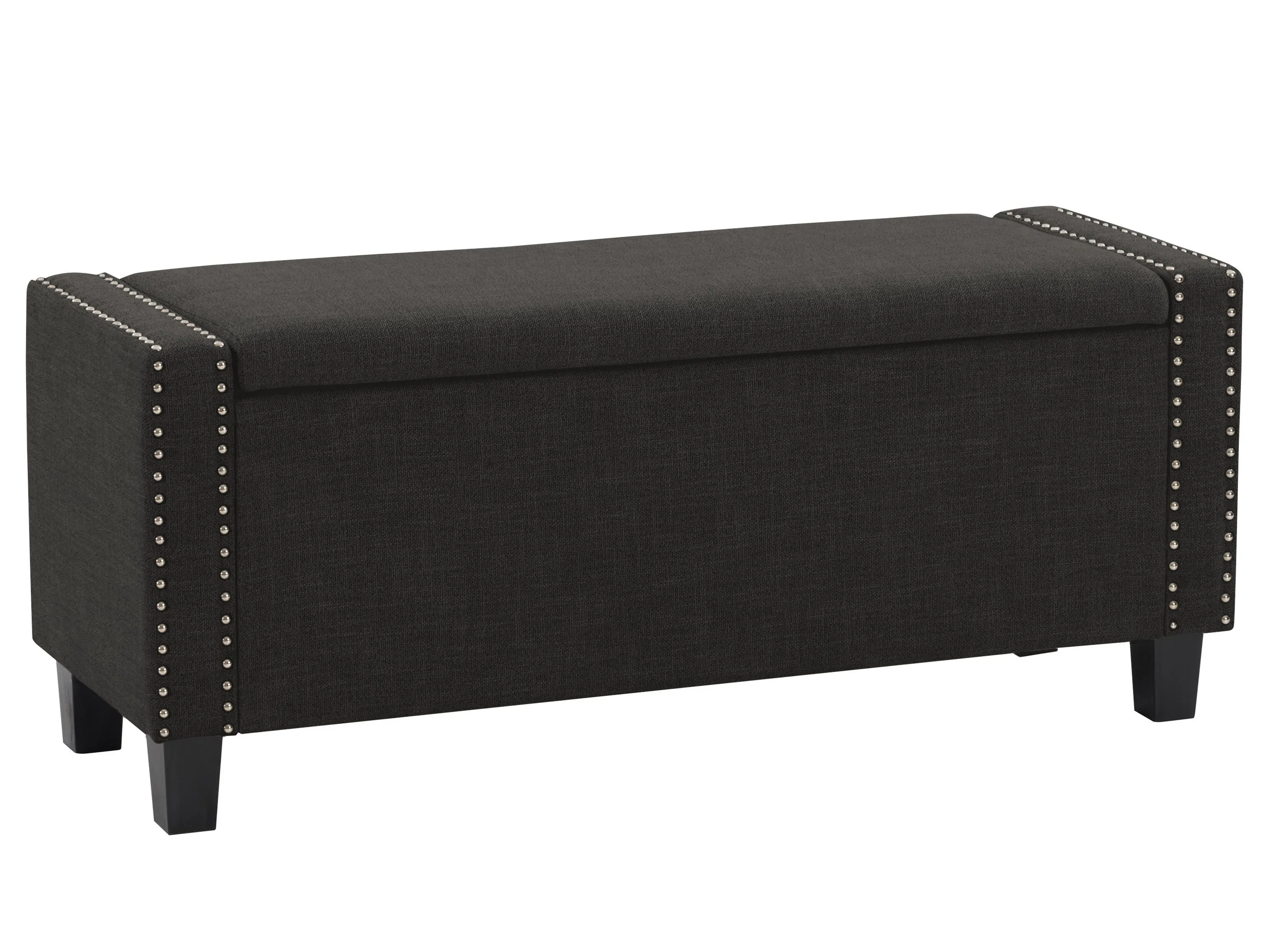 Dark Grey Storage Ottoman
