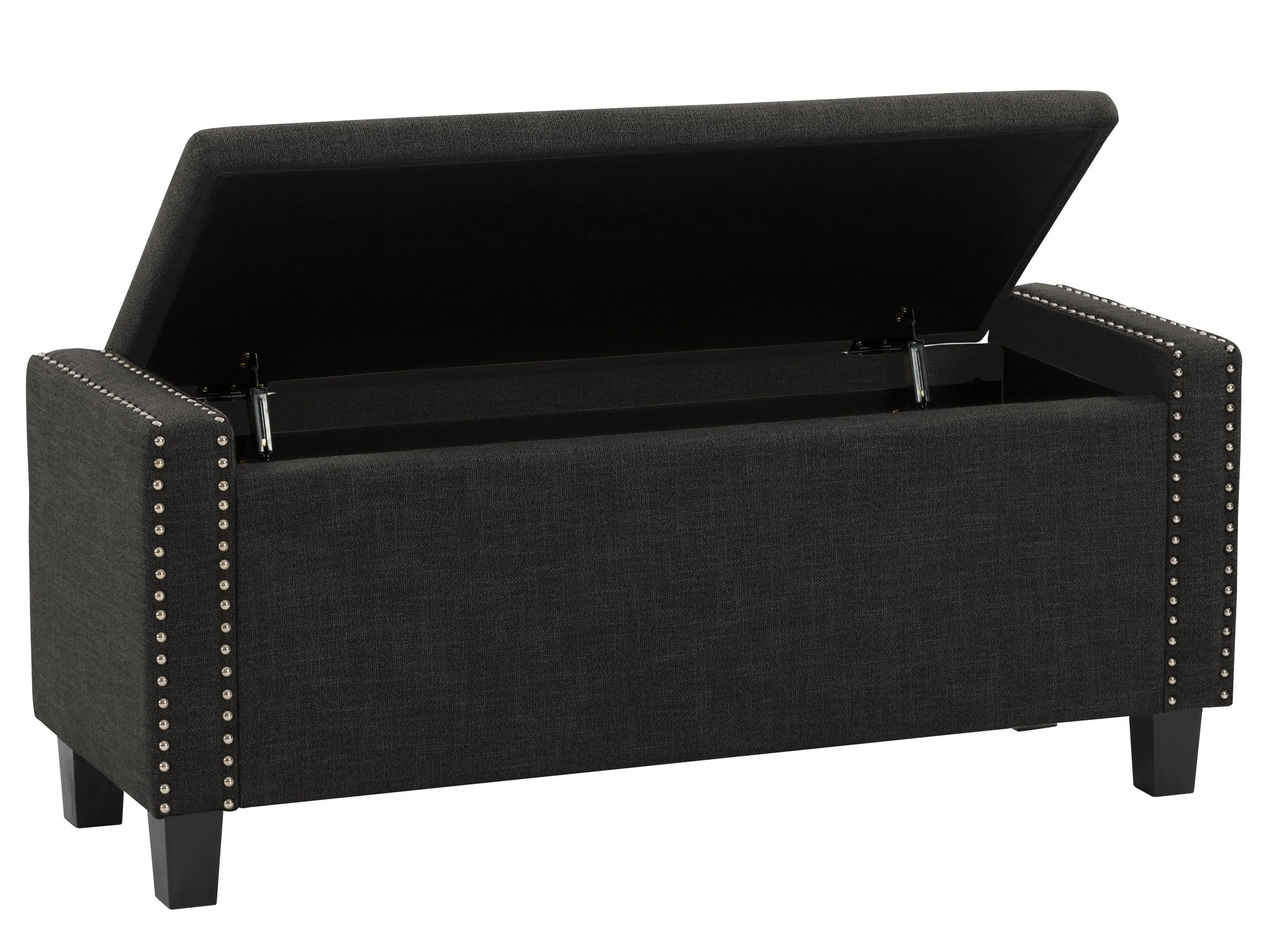 Dark Grey Storage Ottoman