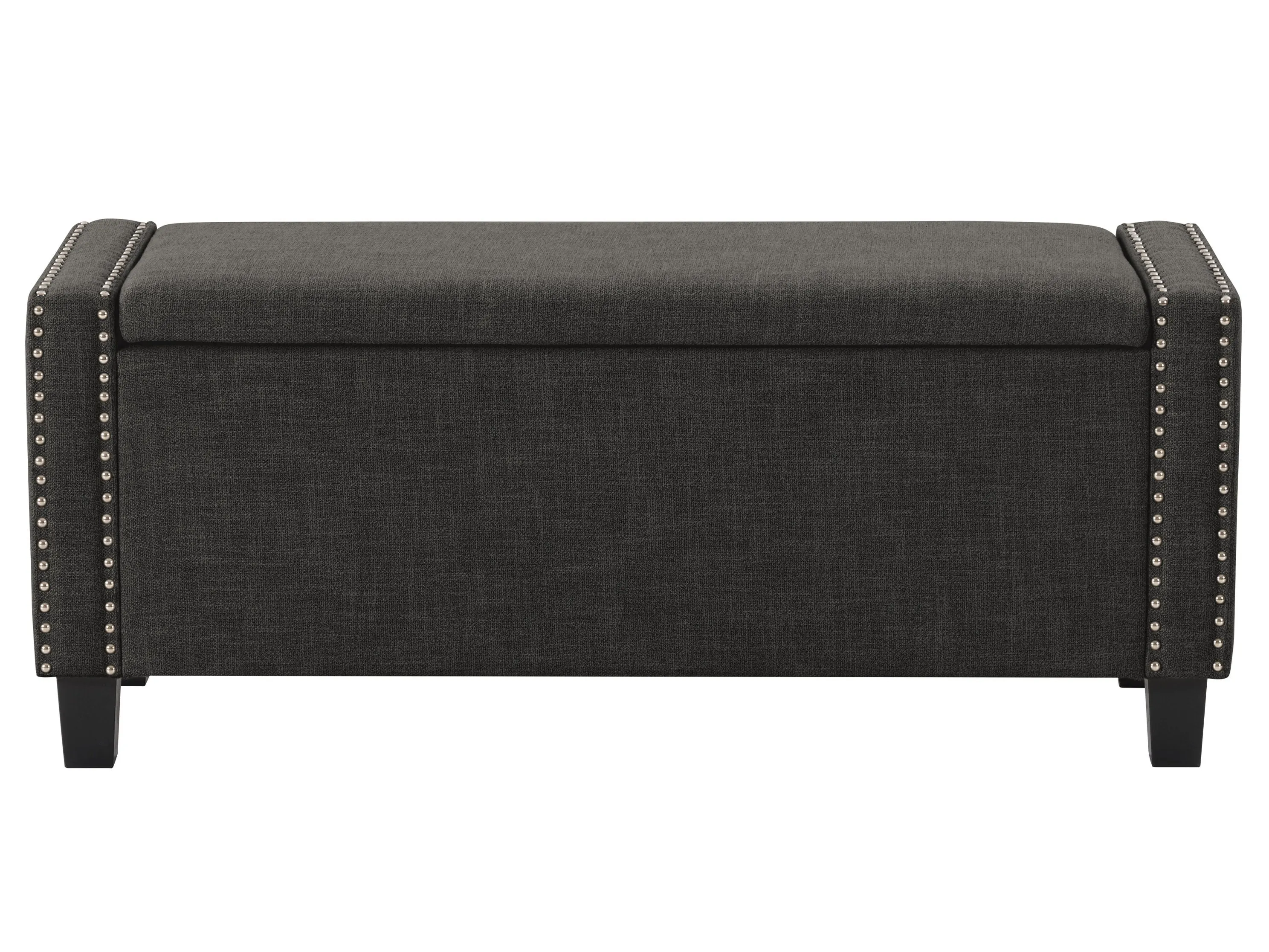 Dark Grey Storage Ottoman