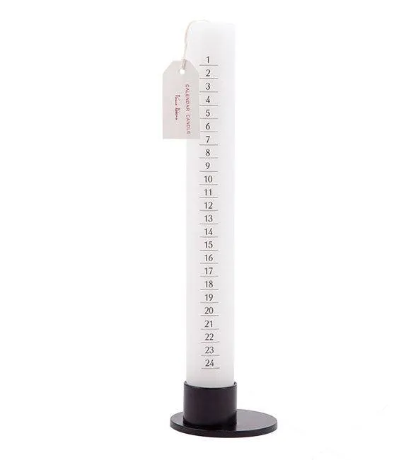 Grey Advent Calendar Candles with stand (Set of 9)