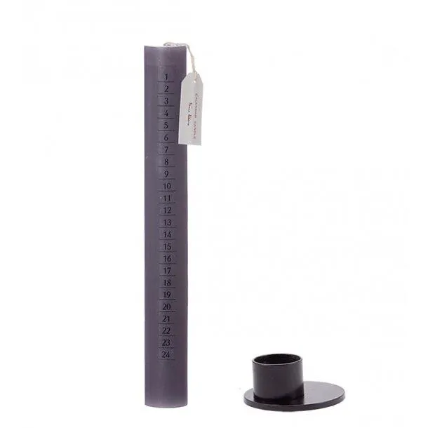 Grey Advent Calendar Candles with stand (Set of 9)