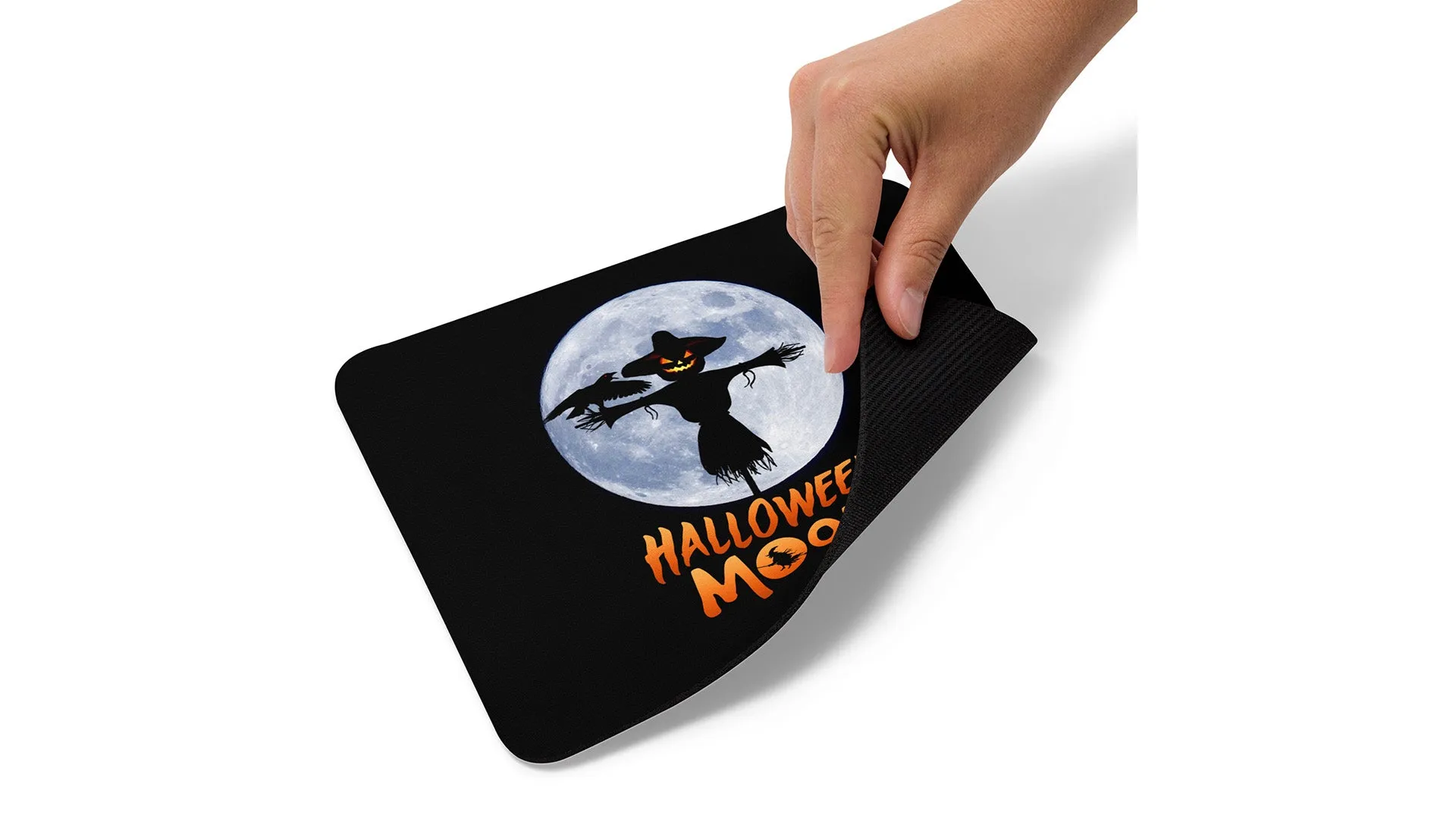 Halloween Moon Scarecrow Mouse Pad