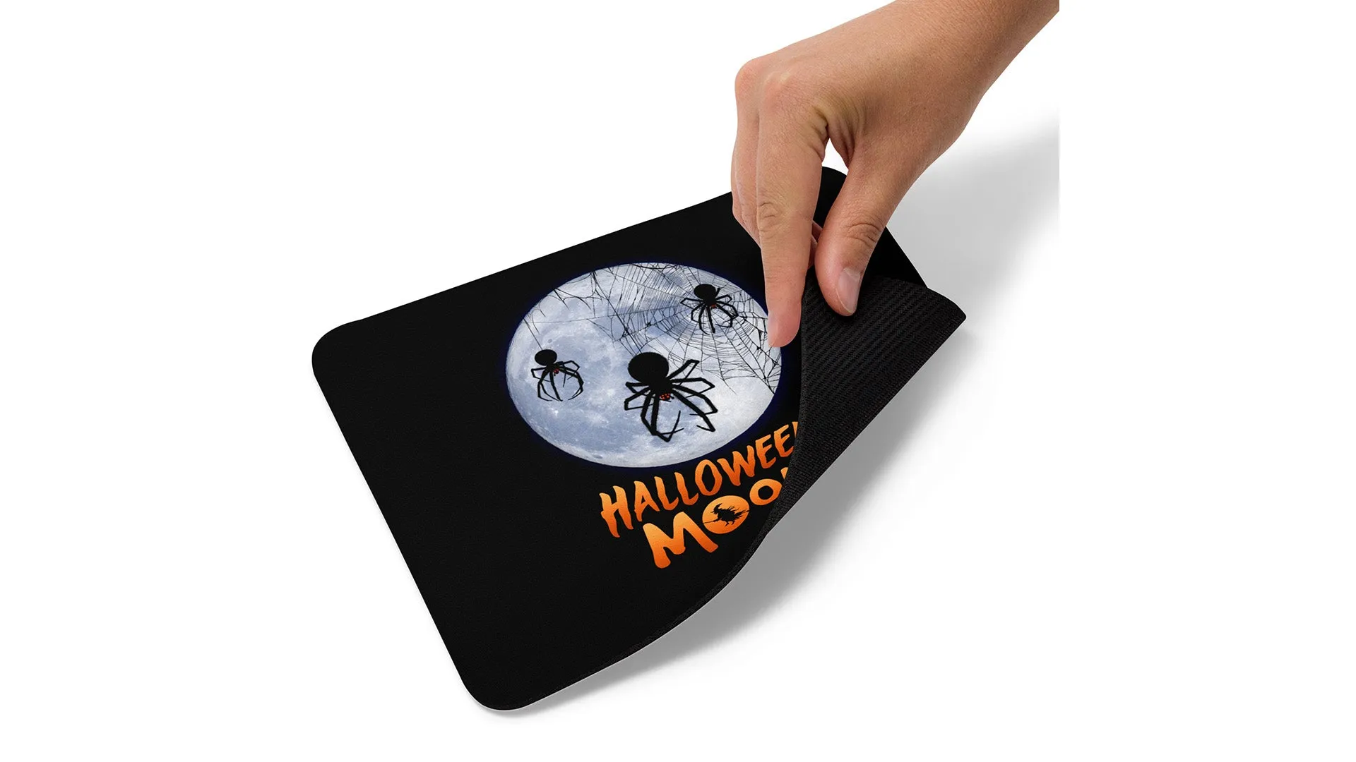 Halloween Moon Spider Mouse Pad