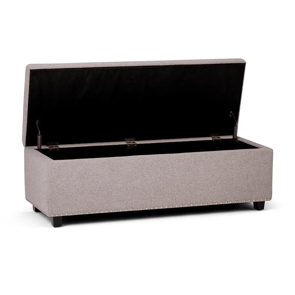 Hamilton Storage Ottoman in Linen