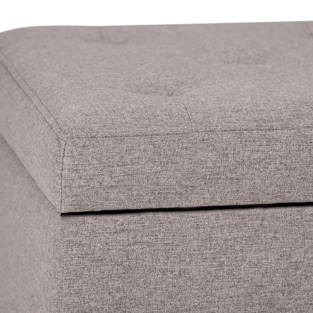 Hamilton Storage Ottoman in Linen