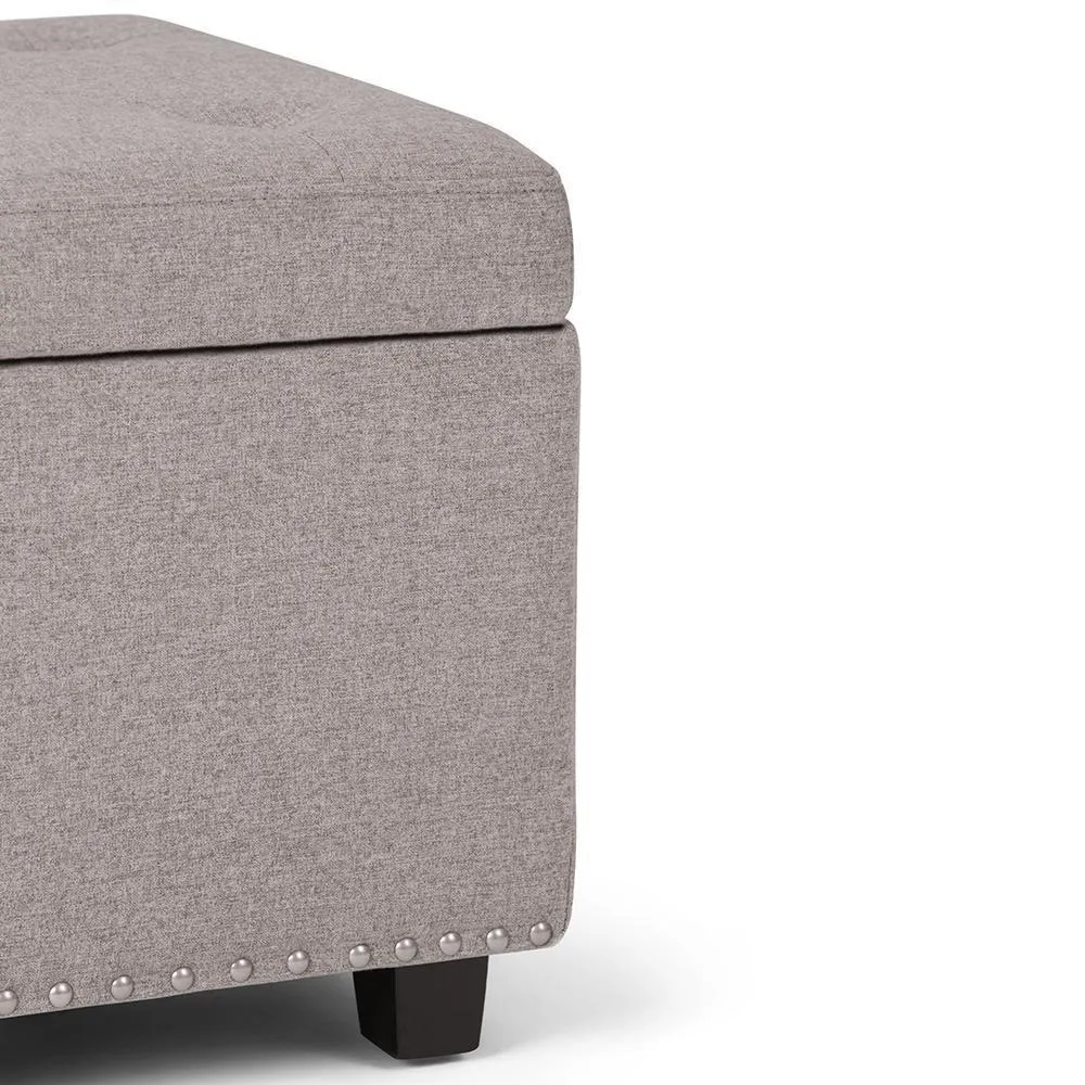 Hamilton Storage Ottoman in Linen